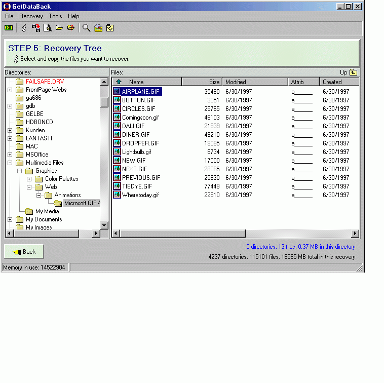 GetDataBack for FAT Screenshot